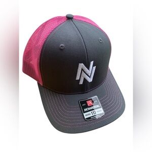 🆕 Pink Gray Logo Richardson Mesh SnapBack Trucker Hat